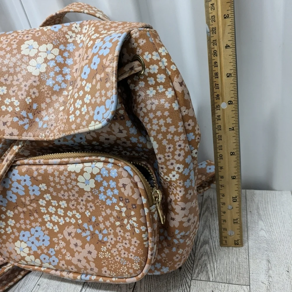 Wild Fable Floral Backpack in Brown and Blue